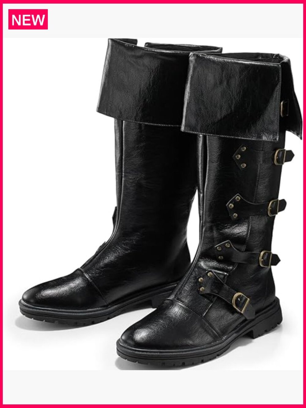 Medieval Pirate Boots Men Renaissance Costume Boots High Tube Steampunk Shoes